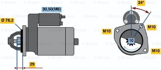 BOSCH 0 986 021 580 - Käynnistinmoottori inparts.fi