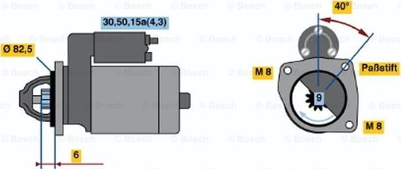 BOSCH 0 001 108 090 - Käynnistinmoottori inparts.fi