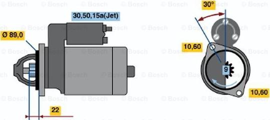 BOSCH 0 001 108 091 - Käynnistinmoottori inparts.fi