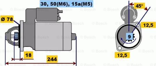 BOSCH 0 001 108 080 - Käynnistinmoottori inparts.fi