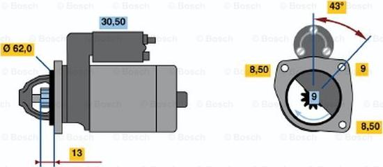 BOSCH 0 001 108 081 - Käynnistinmoottori inparts.fi