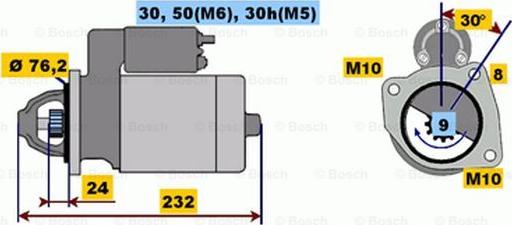 BOSCH 0 001 108 190 - Käynnistinmoottori inparts.fi