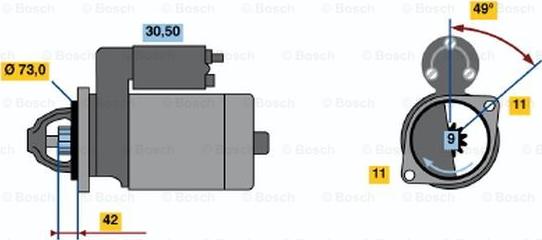 BOSCH 0 001 108 144 - Käynnistinmoottori inparts.fi