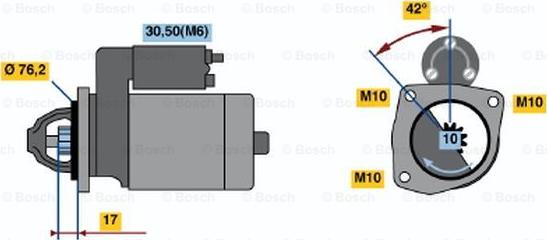 BOSCH 0 001 108 140 - Käynnistinmoottori inparts.fi