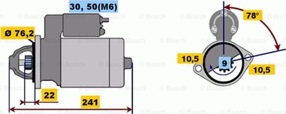 BOSCH 0 001 108 150 - Käynnistinmoottori inparts.fi