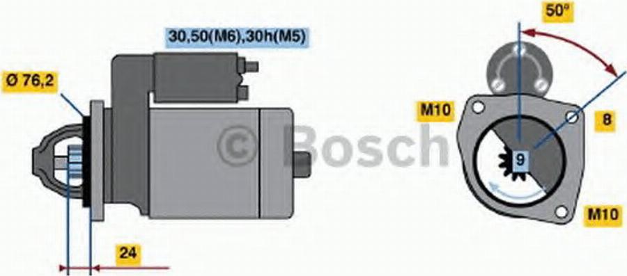 BOSCH 0 001 108 169 - Käynnistinmoottori inparts.fi