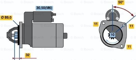 BOSCH 0 001 108 111 - Käynnistinmoottori inparts.fi