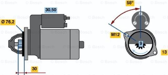 BOSCH 0 001 108 113 - Käynnistinmoottori inparts.fi