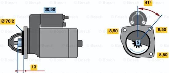 BOSCH 0 001 108 136 - Käynnistinmoottori inparts.fi