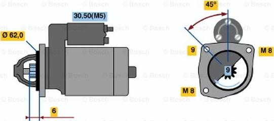 BOSCH 0 001 108 138 - Käynnistinmoottori inparts.fi