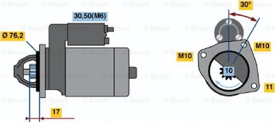 BOSCH 0 001 108 121 - Käynnistinmoottori inparts.fi