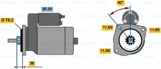 BOSCH 0 001 108 127 - Käynnistinmoottori inparts.fi