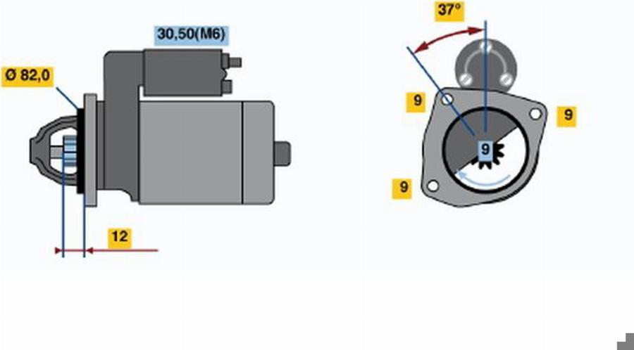 BOSCH 0 001 108 204 - Käynnistinmoottori inparts.fi