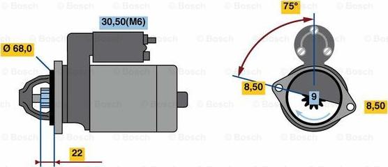 BOSCH 0 001 107 492 - Käynnistinmoottori inparts.fi