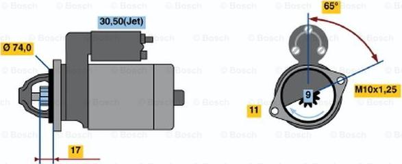 BOSCH 0 001 107 448 - Käynnistinmoottori inparts.fi