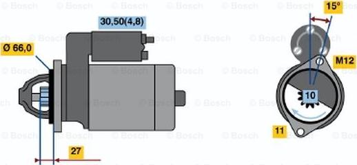 BOSCH 0 001 107 508 - Käynnistinmoottori inparts.fi