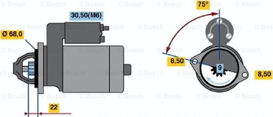 BOSCH 0 001 107 404 - Käynnistinmoottori inparts.fi