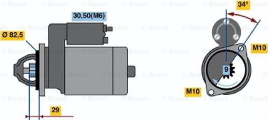 BOSCH 0 001 107 403 - Käynnistinmoottori inparts.fi