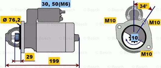 BOSCH 0 001 107 407 - Käynnistinmoottori inparts.fi