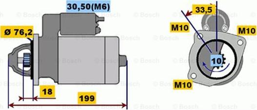 BOSCH 0 001 107 410 - Käynnistinmoottori inparts.fi