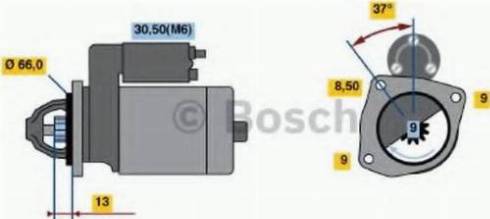 BOSCH 0 001 107 411 - Käynnistinmoottori inparts.fi