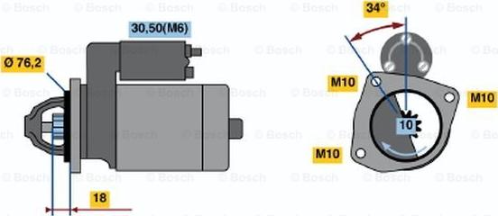 BOSCH 0 001 107 418 - Käynnistinmoottori inparts.fi