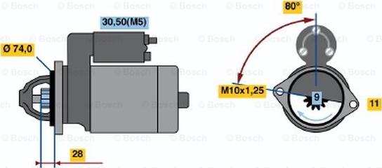 BOSCH 0 001 107 438 - Käynnistinmoottori inparts.fi