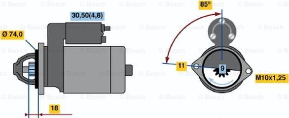 BOSCH 0 986 021 060 - Käynnistinmoottori inparts.fi