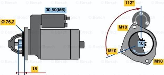 BOSCH 0 001 107 501 - Käynnistinmoottori inparts.fi