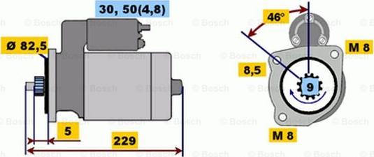 BOSCH 0 001 107 094 - Käynnistinmoottori inparts.fi