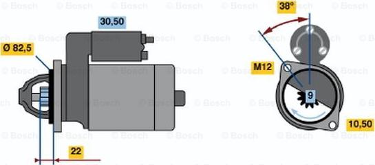 BOSCH 0 001 107 044 - Käynnistinmoottori inparts.fi