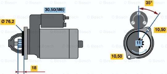 BOSCH 0 001 107 046 - Käynnistinmoottori inparts.fi