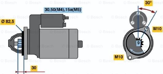 BOSCH 0 001 107 048 - Käynnistinmoottori inparts.fi