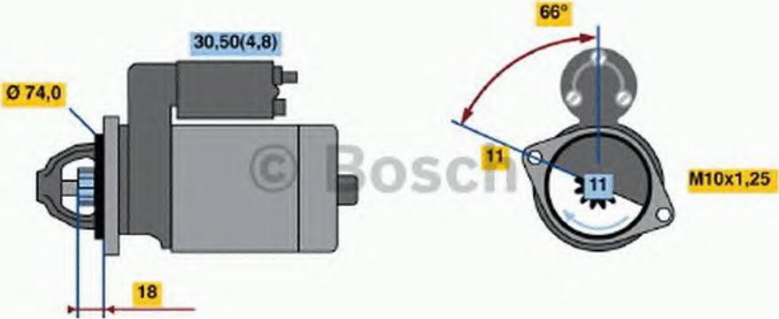 BOSCH 0 001 107 088 - Käynnistinmoottori inparts.fi