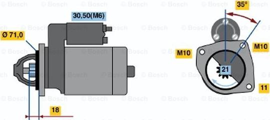 BOSCH 0 001 107 082 - Käynnistinmoottori inparts.fi