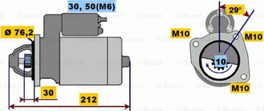 BOSCH 0 001 107 087 - Käynnistinmoottori inparts.fi