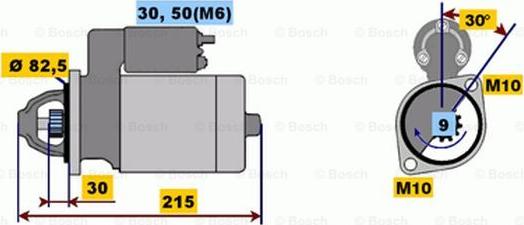 BOSCH 0 001 107 037 - Käynnistinmoottori inparts.fi