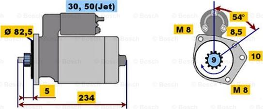 BOSCH 0 001 107 025 - Käynnistinmoottori inparts.fi