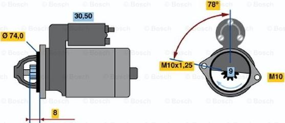 BOSCH 0 001 107 079 - Käynnistinmoottori inparts.fi