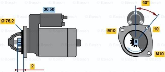 BOSCH 0 001 107 076 - Käynnistinmoottori inparts.fi