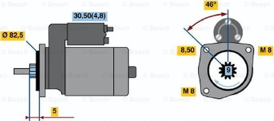 BOSCH 0 001 107 105 - Käynnistinmoottori inparts.fi