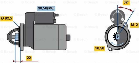 BOSCH 0 001 107 112 - Käynnistinmoottori inparts.fi