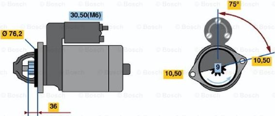 BOSCH 0 001 110 047 - Käynnistinmoottori inparts.fi