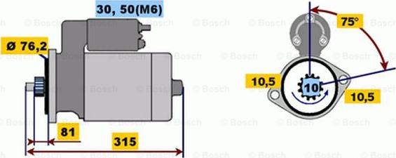 BOSCH 0 001 110 059 - Käynnistinmoottori inparts.fi