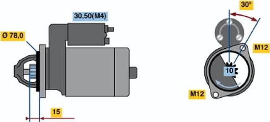 BOSCH 0 001 110 054 - Käynnistinmoottori inparts.fi