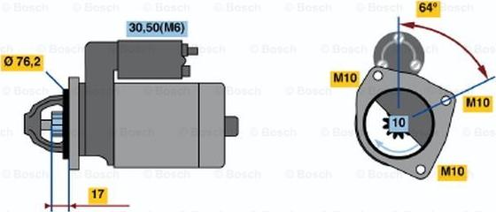 BOSCH 0 001 110 065 - Käynnistinmoottori inparts.fi