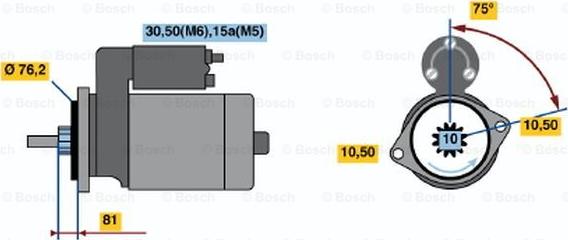 BOSCH 0 001 110 081 - Käynnistinmoottori inparts.fi