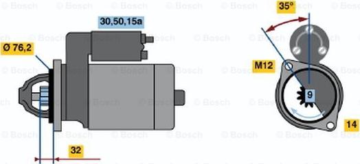 BOSCH 0 001 110 029 - Käynnistinmoottori inparts.fi