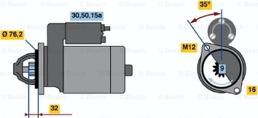 BOSCH 0 001 110 100 - Käynnistinmoottori inparts.fi