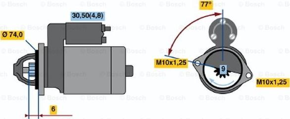 BOSCH 0 001 110 132 - Käynnistinmoottori inparts.fi